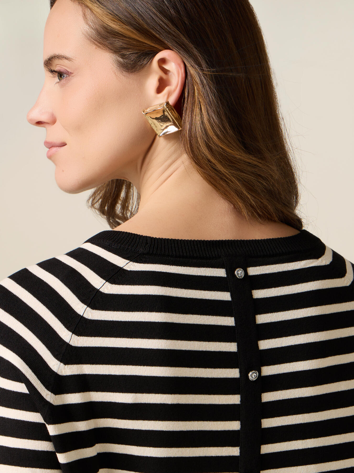 Striped sweater with buttons on the back image number 2