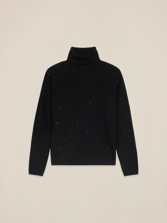 Maglia dolcevita con paillettes