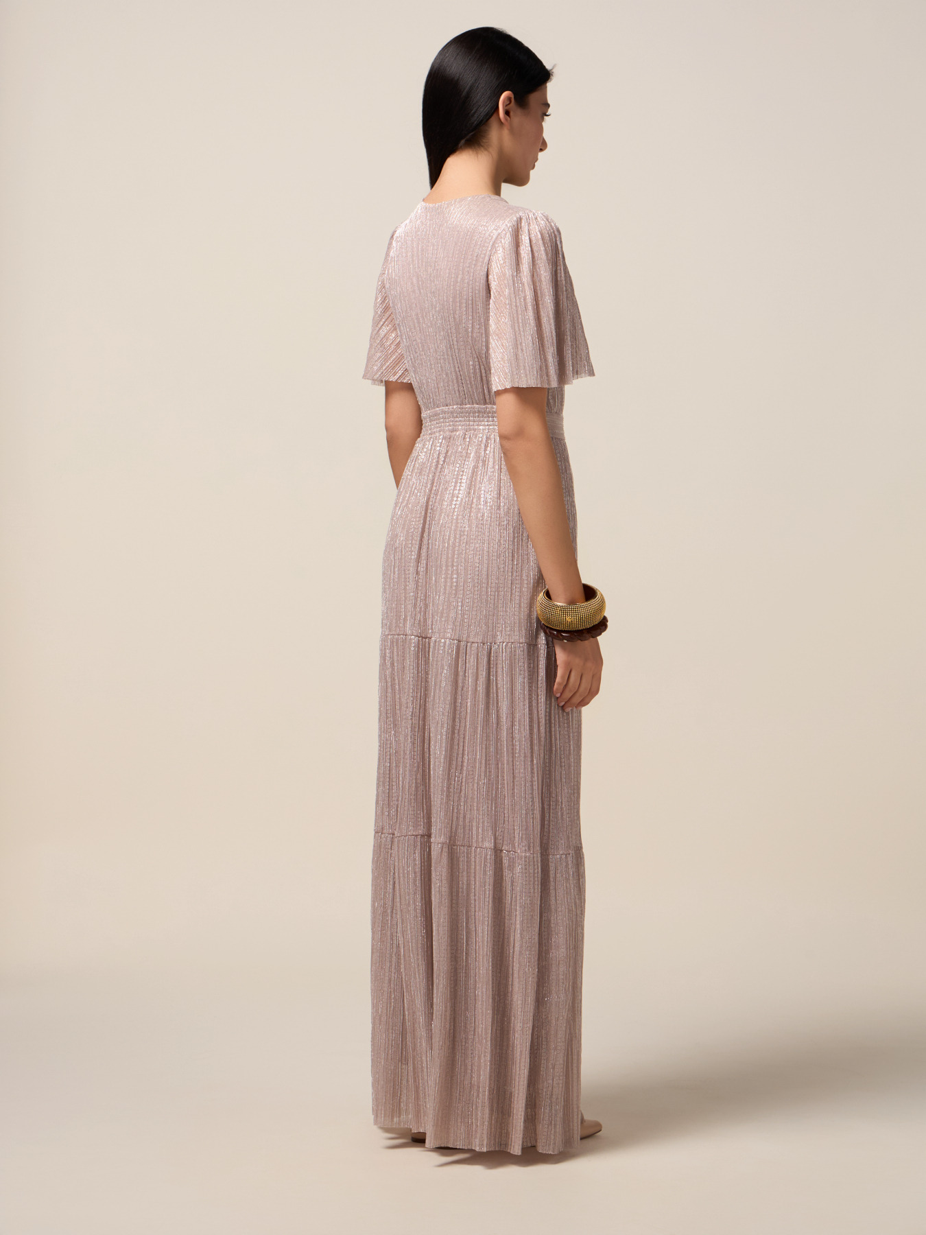 Langes Plissee-Kleid aus Lurex image number 1
