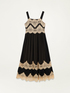 Two-tone dress with lace inserts image number 4