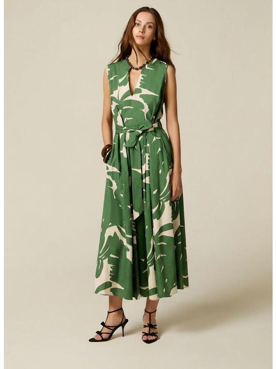 Flare-Kleid aus Popeline mit Muster