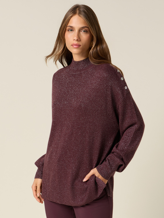 Lurex cashmere blend turtleneck