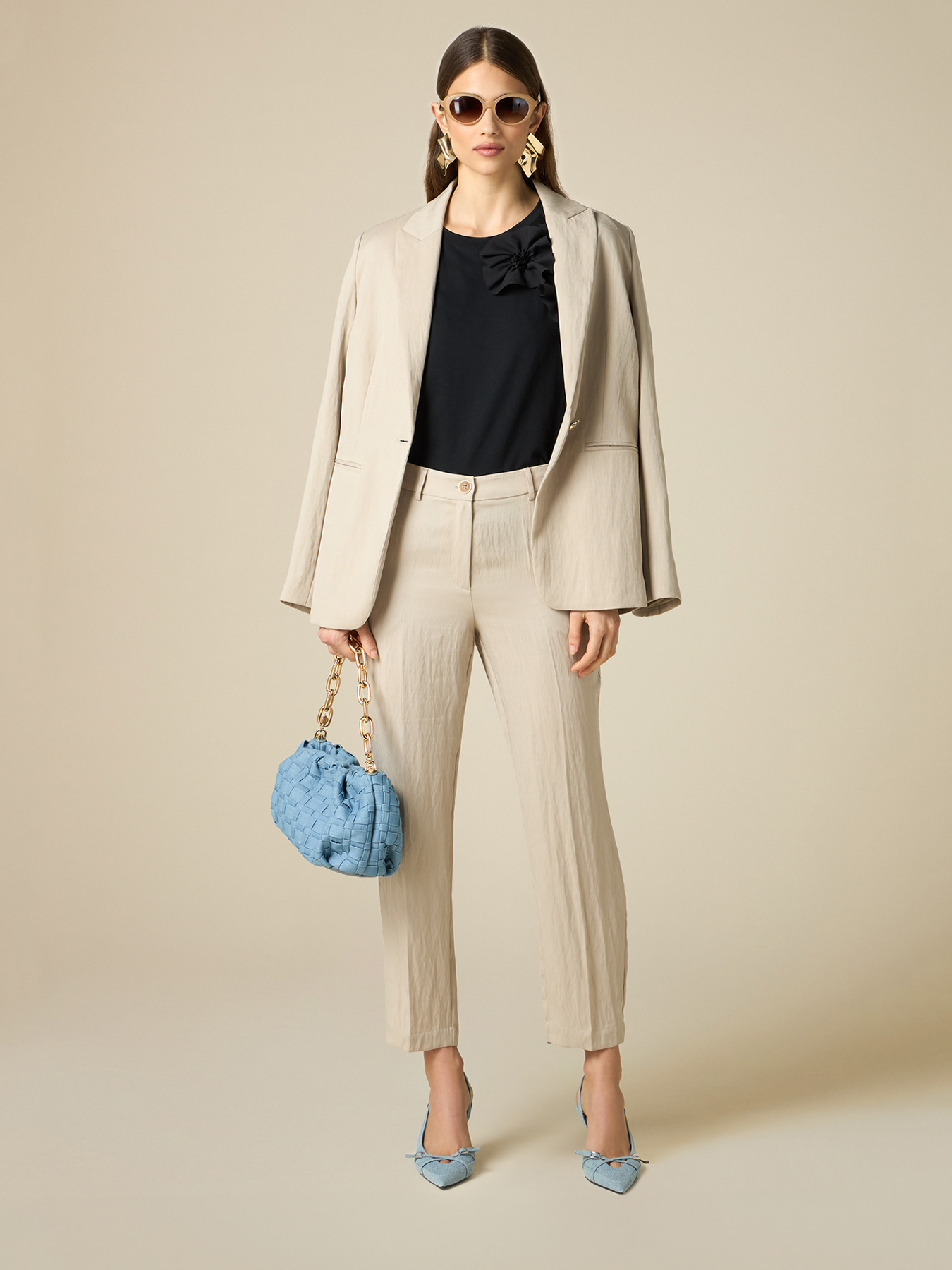 Pantalones en mezcla de tencel image number 0