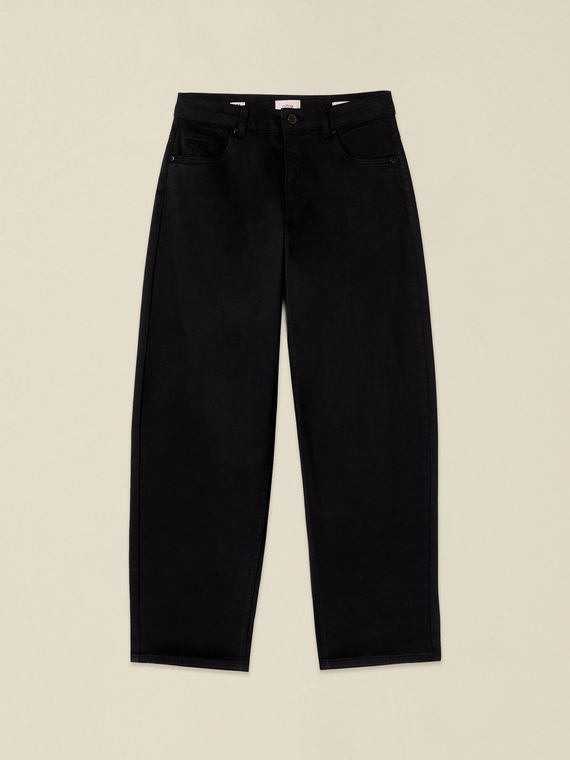 Barrel pants in cotton and lyocell blend