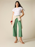 Cotton blend cropped trousers image number 0
