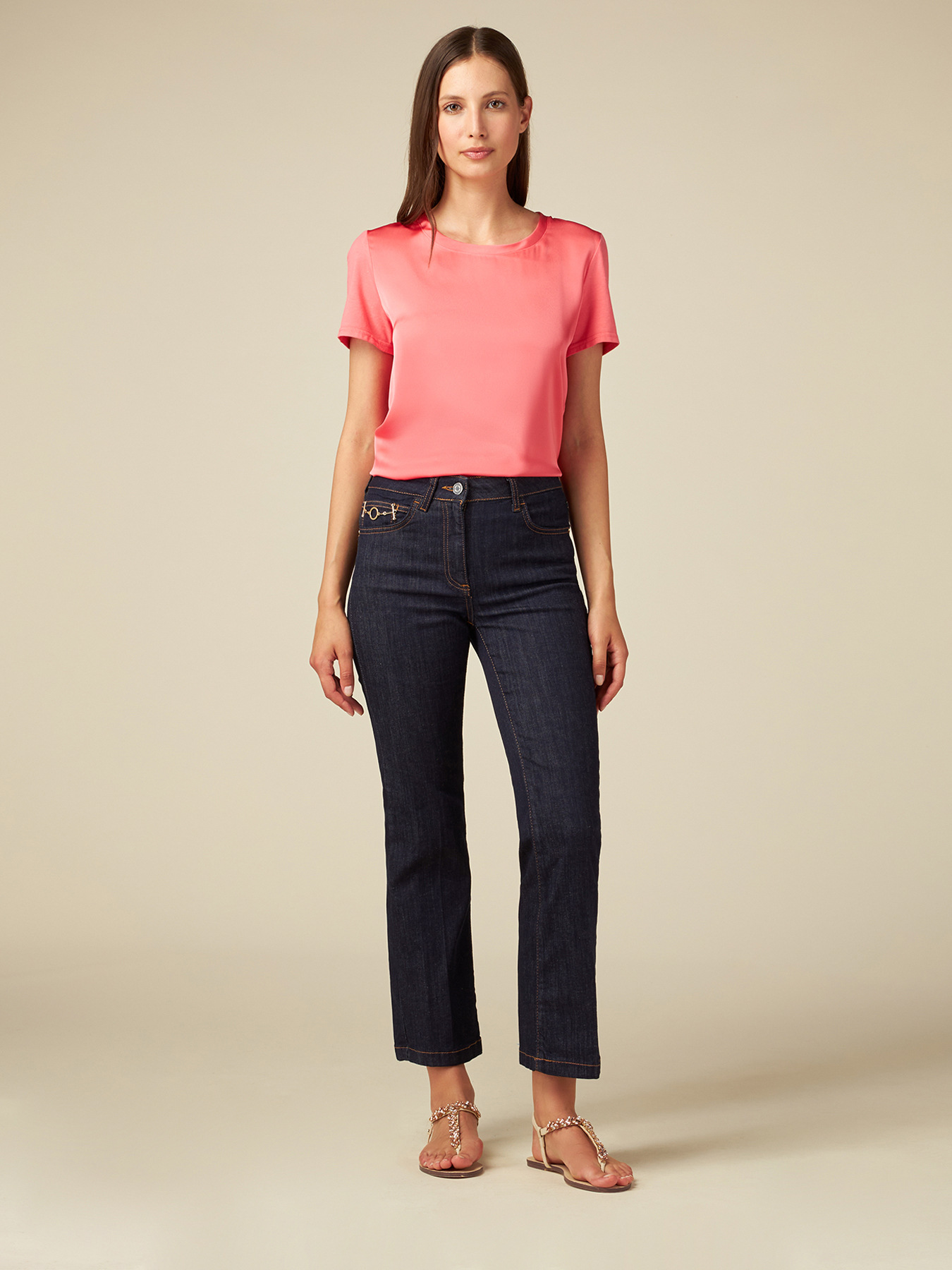 Shanghai little flare jeans with chain detail