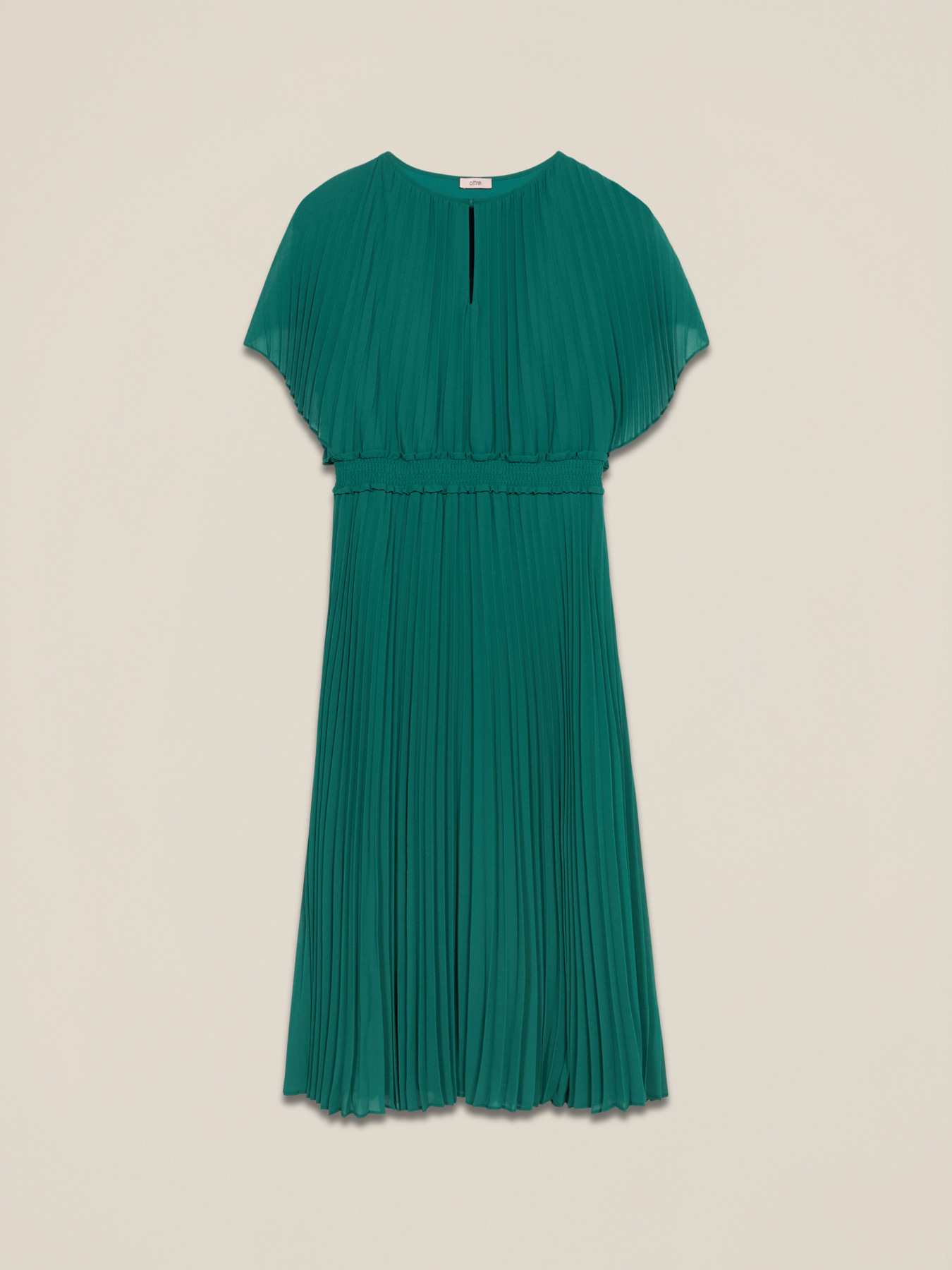 Vestido largo de georgette plisado image number 4