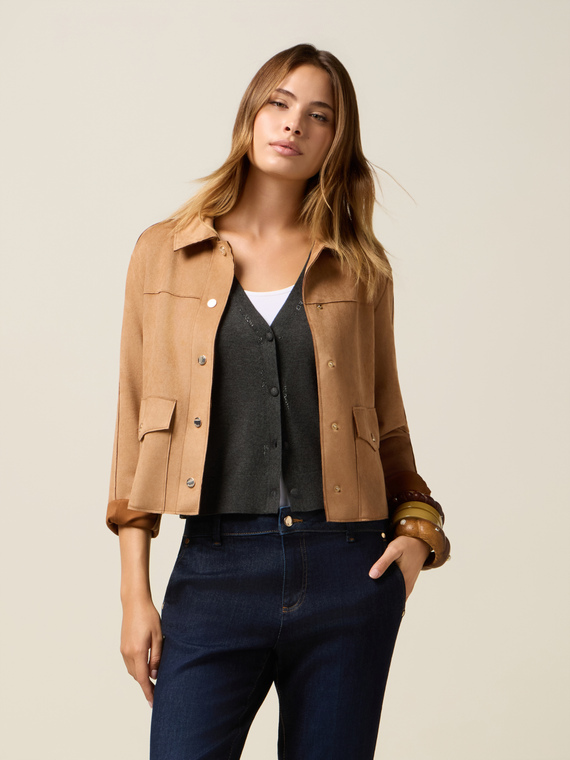 Short jacket in soft fabric