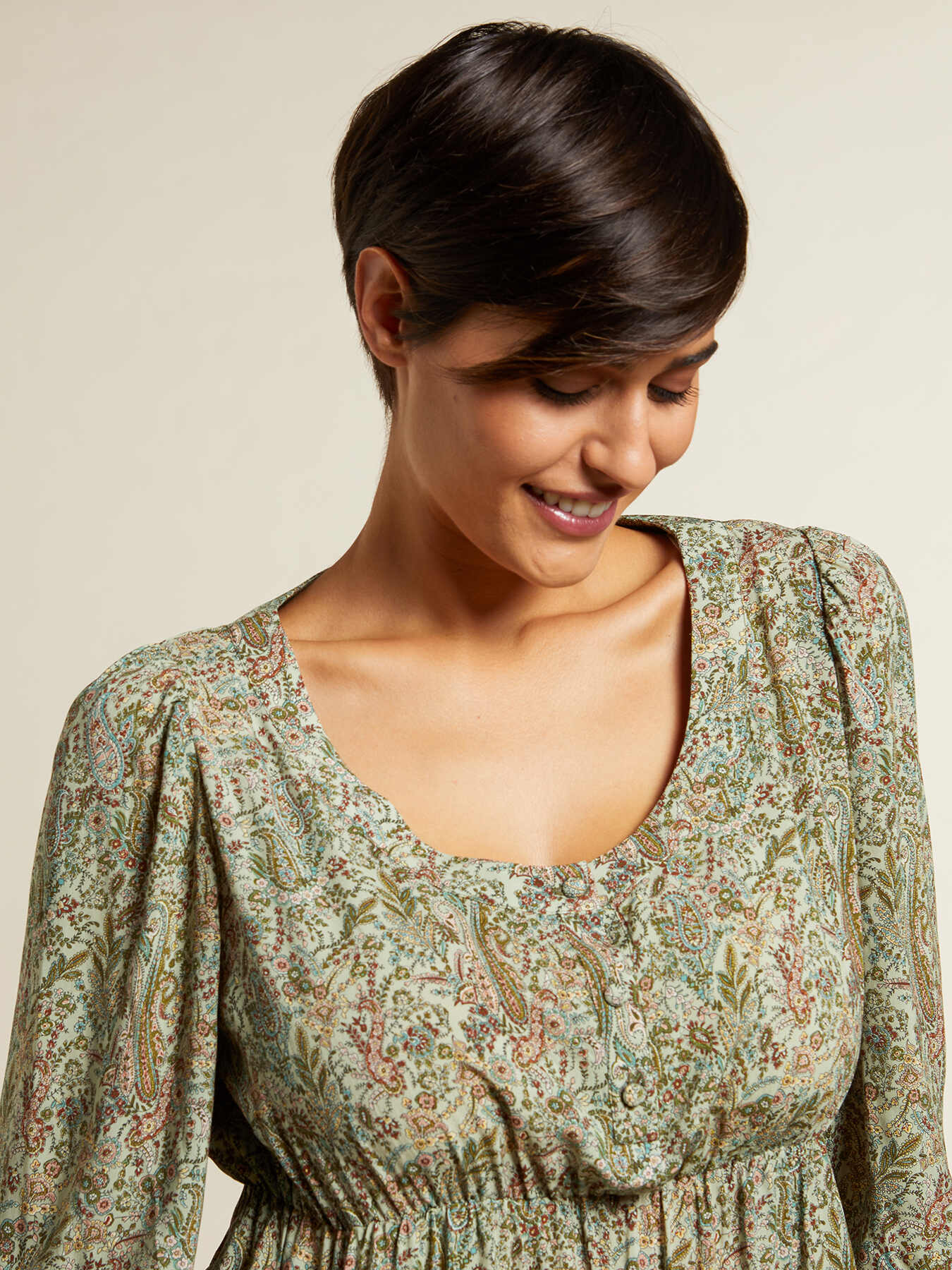 Bluse mit Kaschmirmuster image number 2
