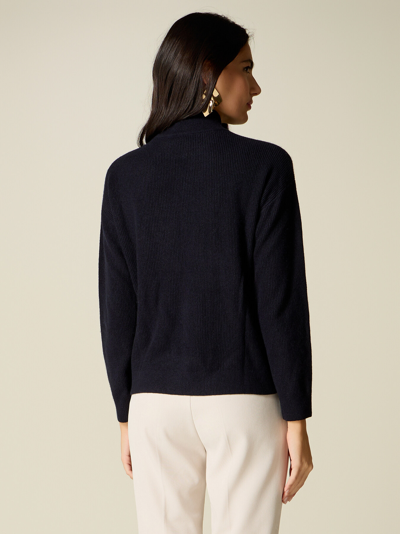 Mixed angora turtleneck with embroidery image number 1