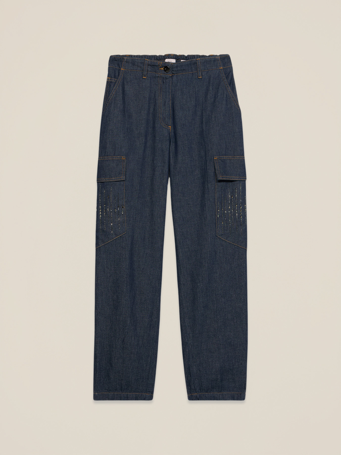 Jean cargo avec micro-cristaux image number 4