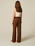 Wide-leg trousers in linen blend twill image number 1