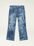 Printed denim cropped jeans image number 4
