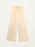 Pantaloni din amestec de in cu imprimeu auriu image number 4