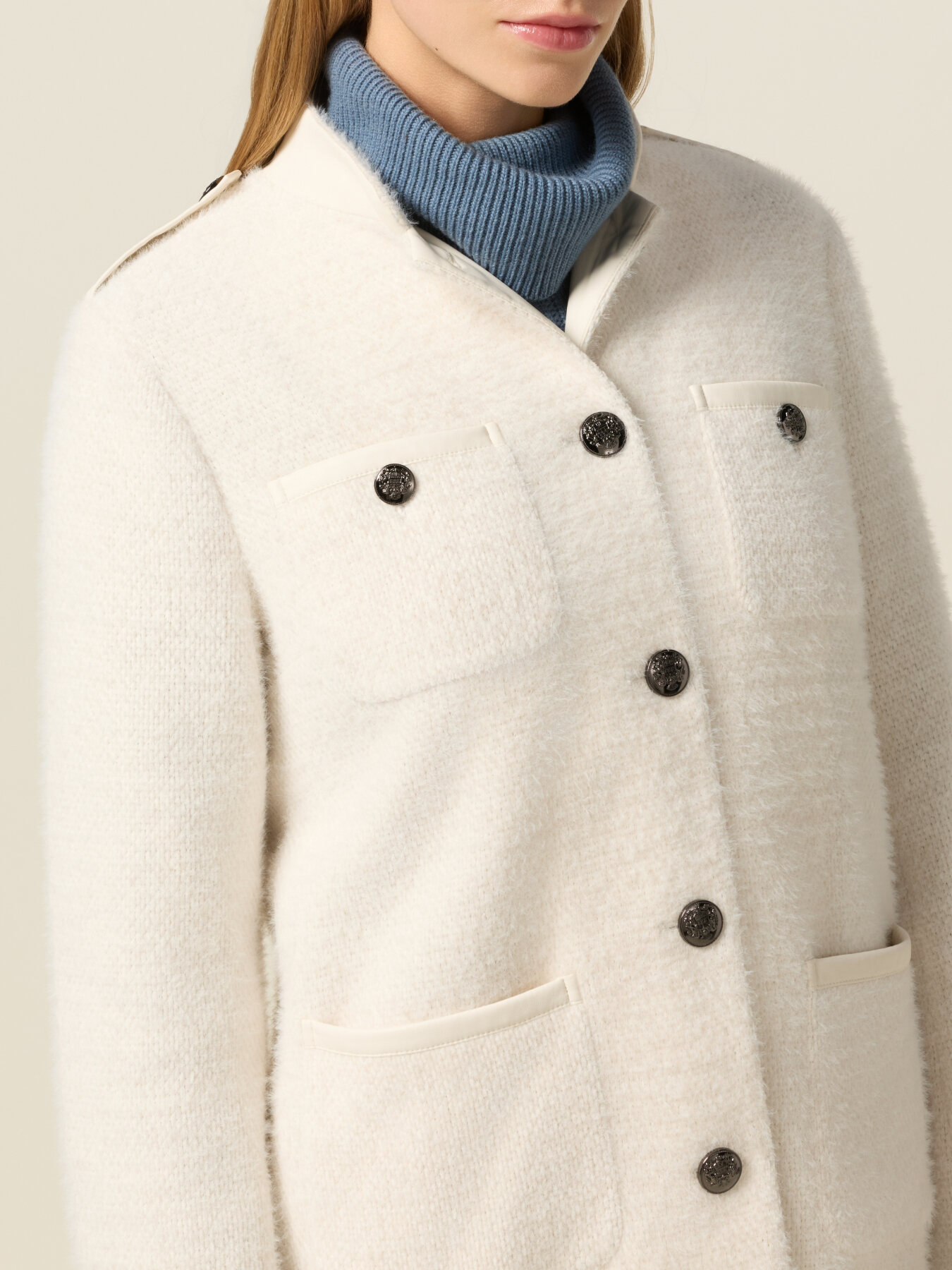 Manteau tricot&eacute; avec poches image number 2