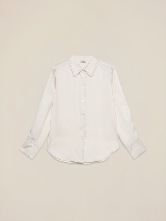 Satin shirt with chain detail