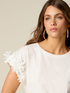 T-shirt with floral lace appliqu&eacute;s image number 2
