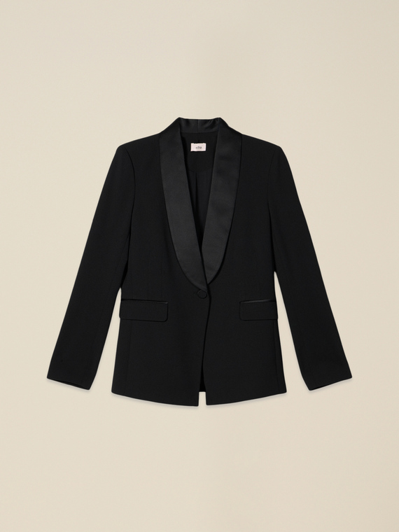 Crepe fabric blazer
