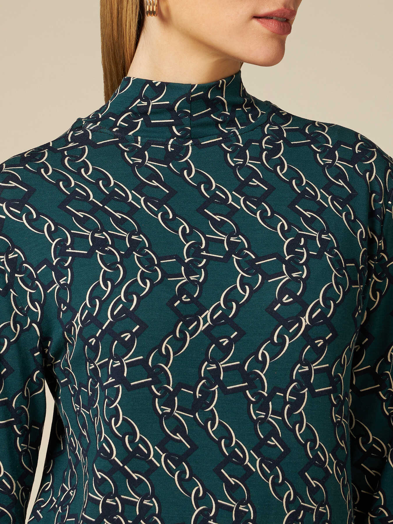 Bedrucktes T-Shirt mit Stehbund-Kragen image number 2