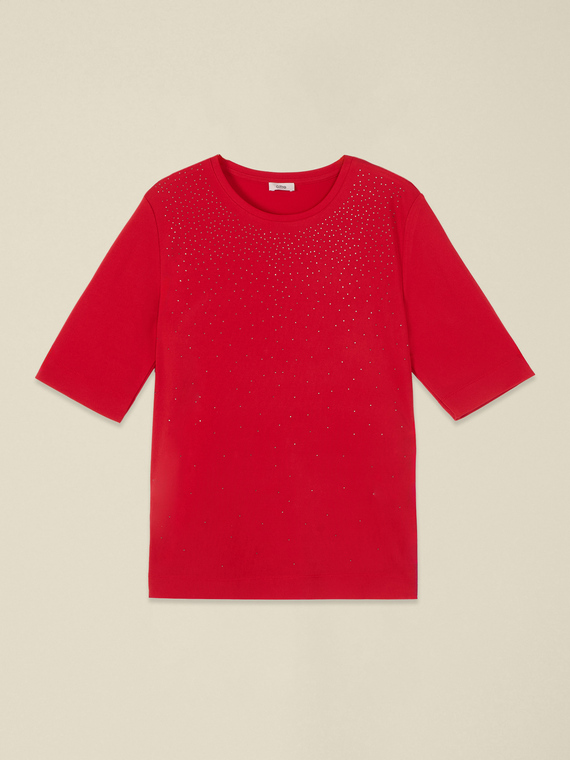 T-Shirt mit Nieten im Farbverlauf