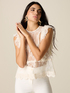 Top in tulle ricamato see-through image number 0