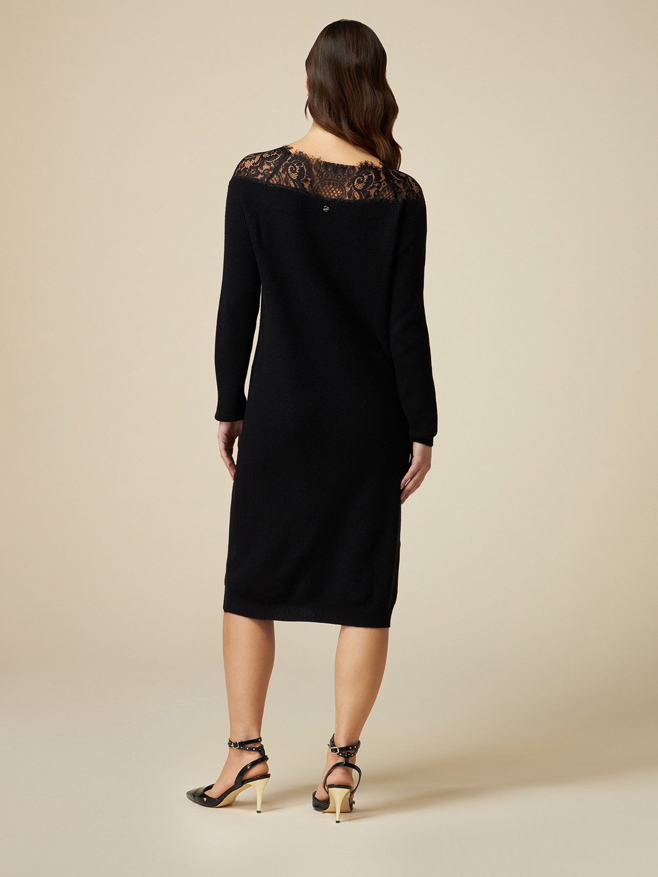 Vestito in maglia con inserto in pizzo image number 2