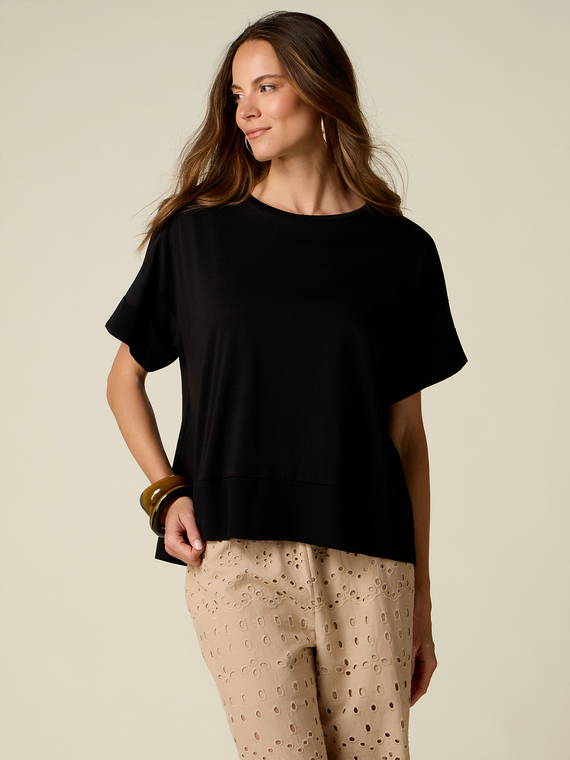 T-shirt bimaterica over