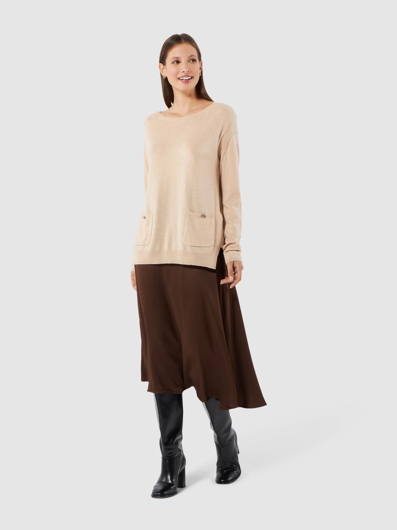 Cashmere blend sweater with breast pockets image number 0