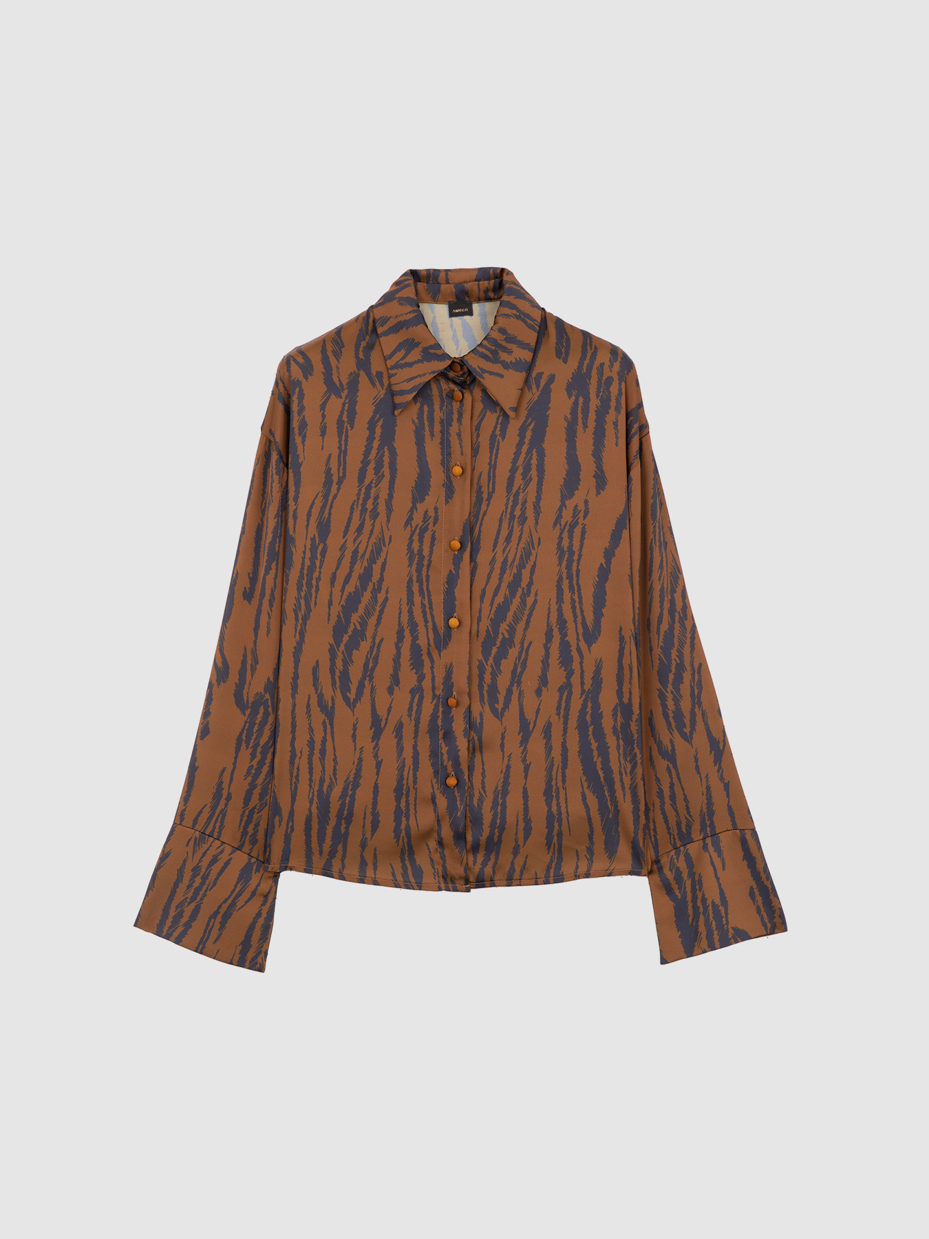 Printed satin shirt image number 4