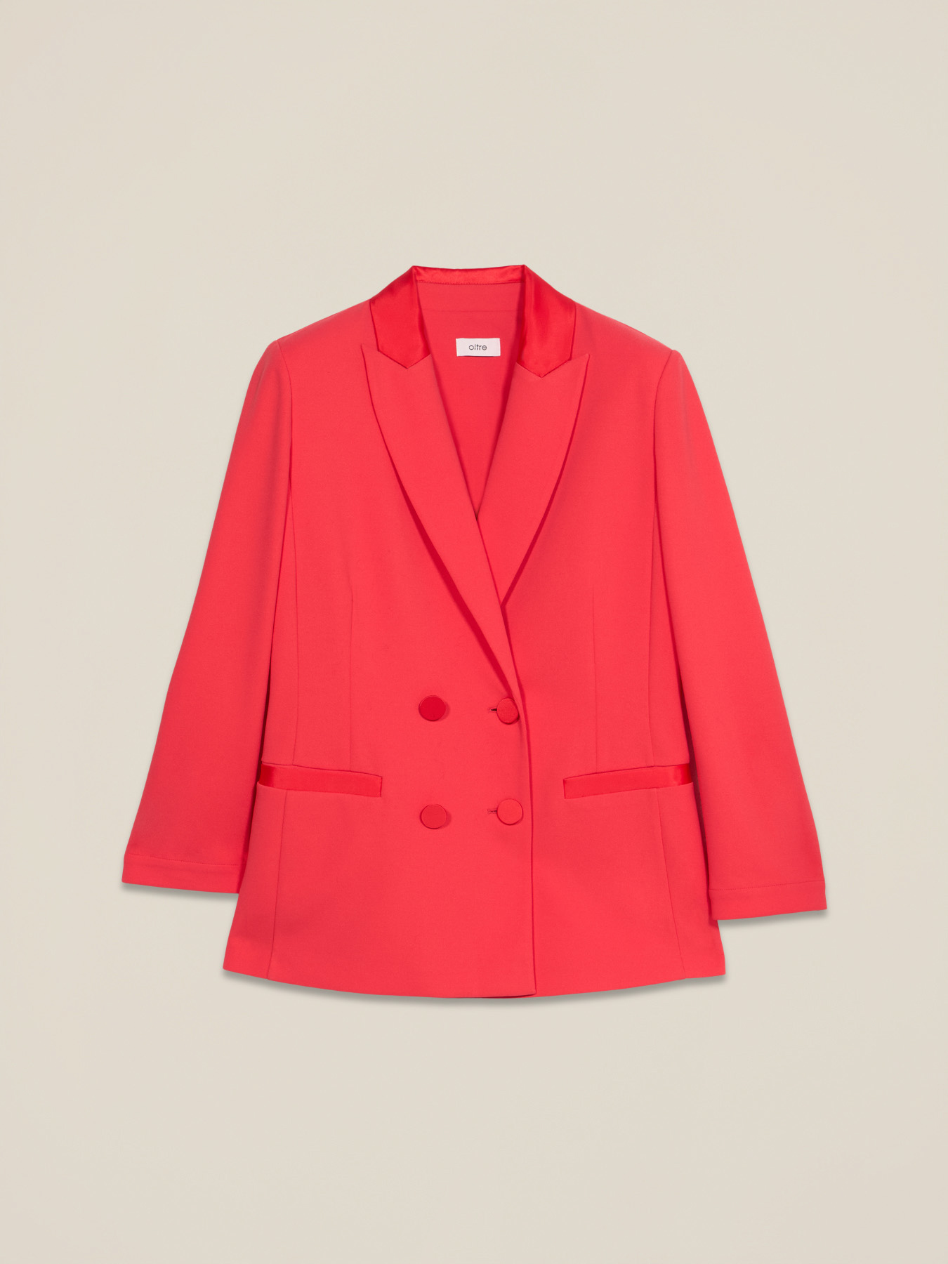 Double-breasted blazer in crepe fabric image number 4