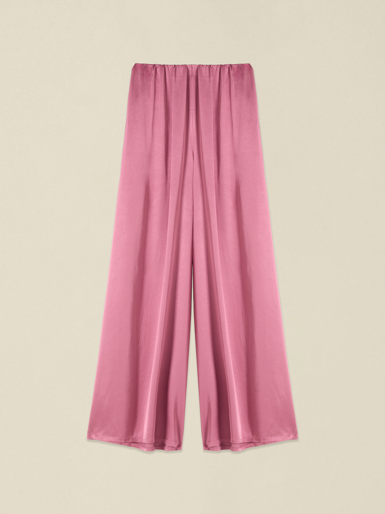 Pantaloni palazzo din satin de viscoză image number 4