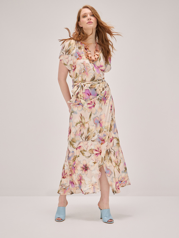Rochie lungă cu imprimeu floral