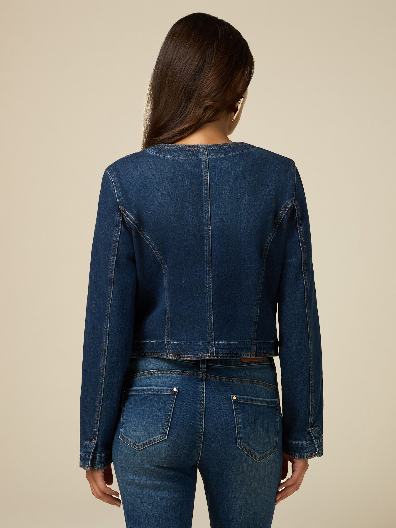 Denim jacket with army buttons image number 1