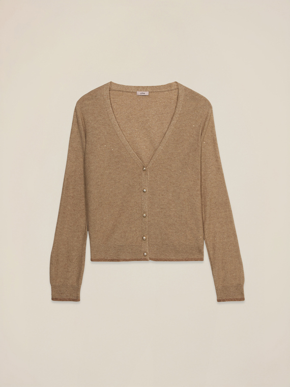 V-neck cashmere blend cardigan