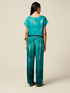 Pantalon palazzo en satin fantaisie image number 1