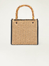 Mini tote bag in raffia with embroidery image number 2