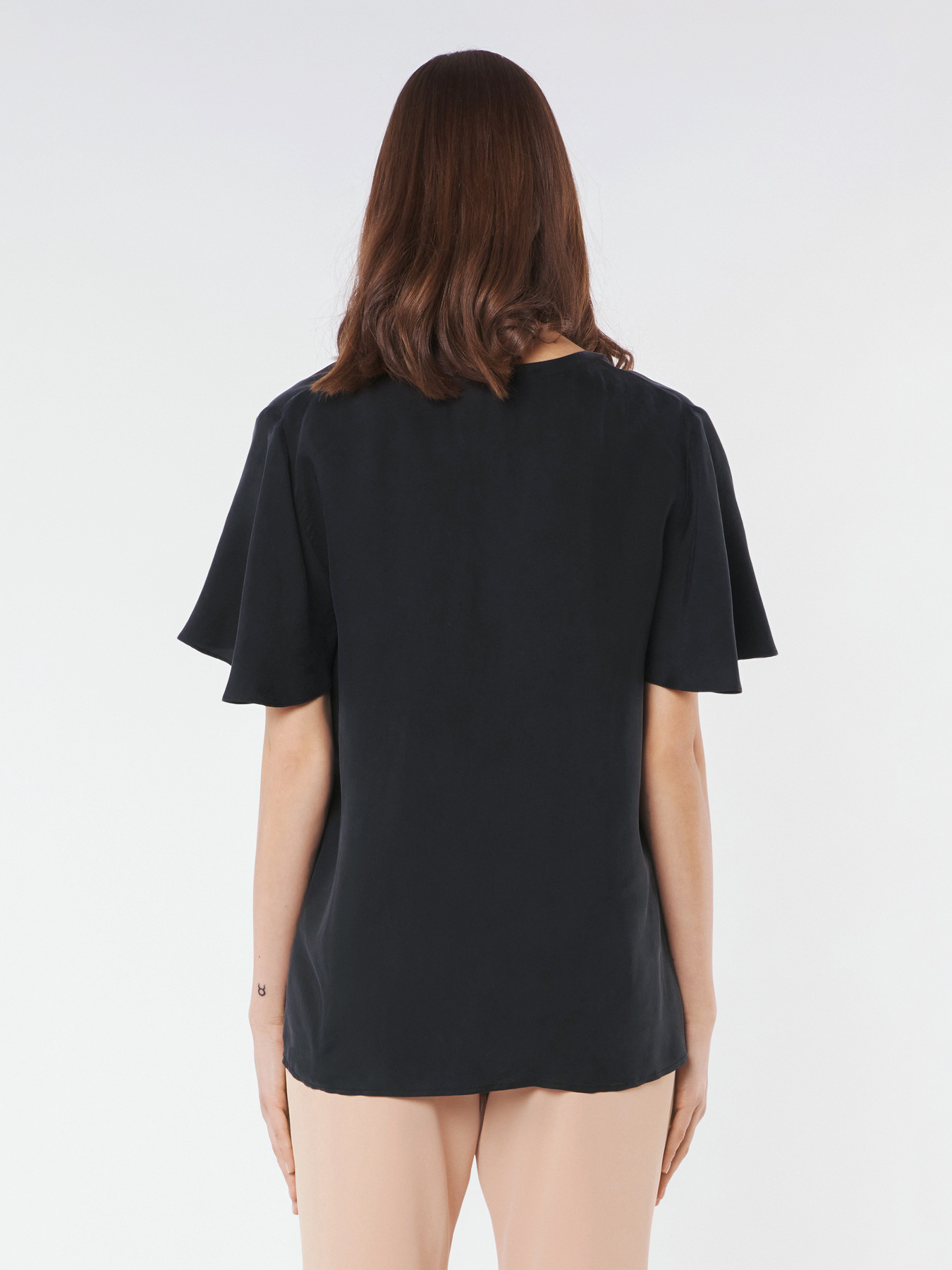 Kurz&auml;rmelige Bluse aus Cupro image number 1