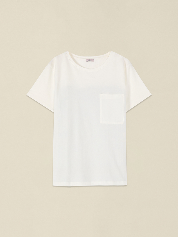 T-shirt with printed pleated back