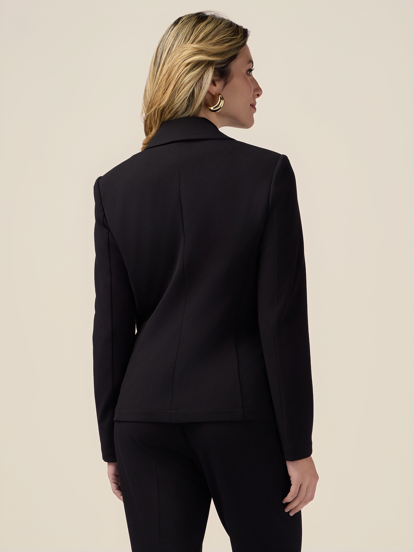 Blazer jacket in scuba crepe fabric image number 1
