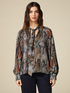 Gemusterte Bluse aus Georgette image number 0