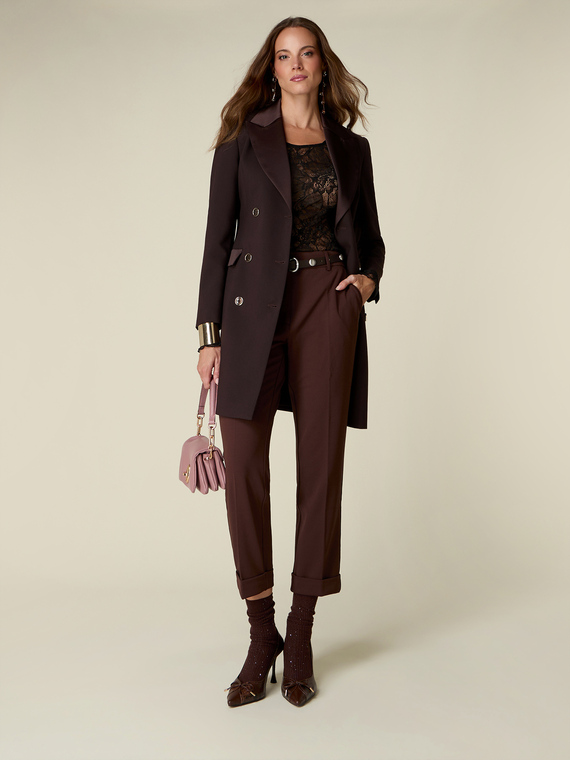 Cropped-Hose aus Cr&ecirc;pe-Stoff