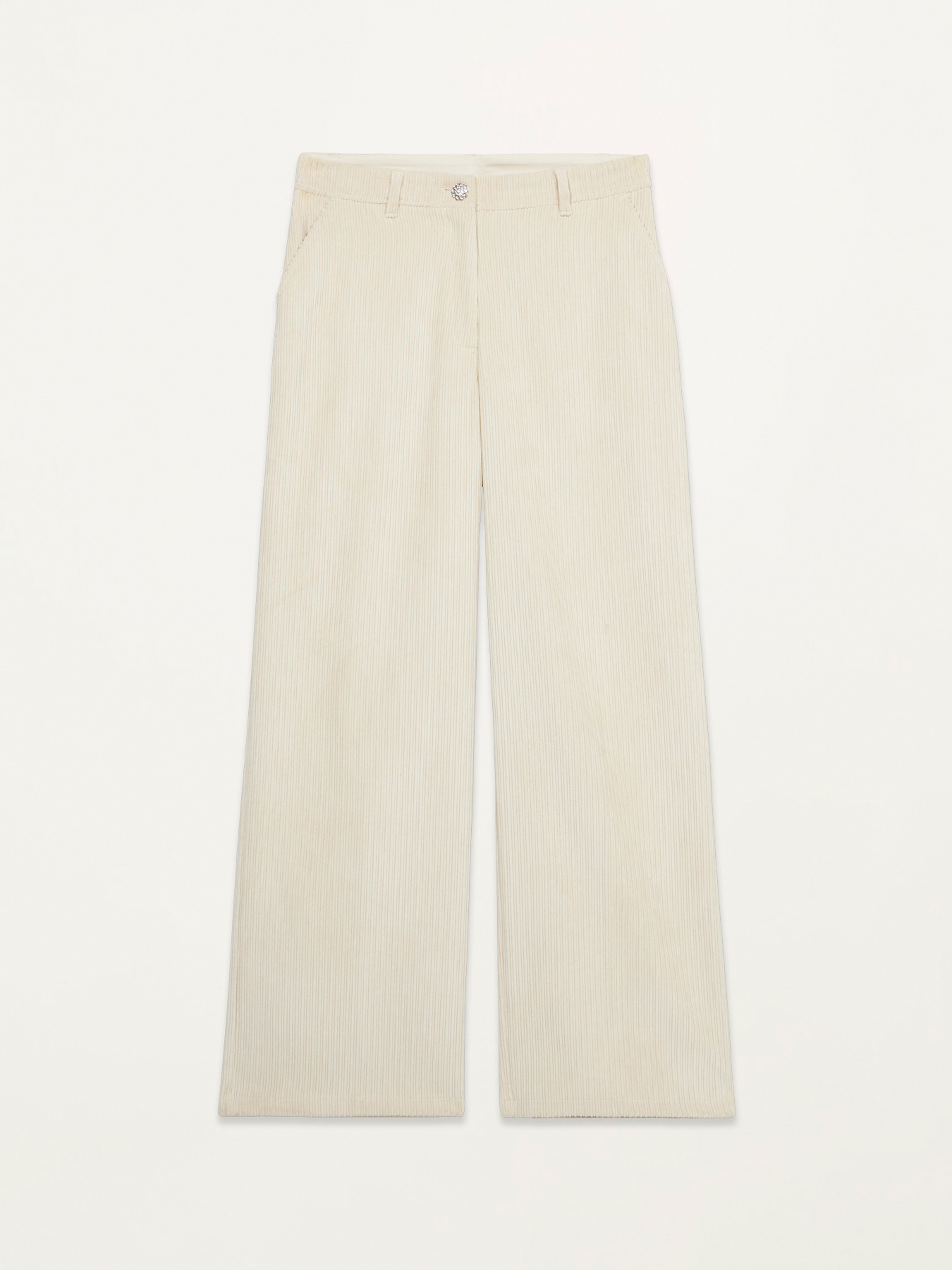 Pantalon large en velours &agrave; c&ocirc;tes image number 4