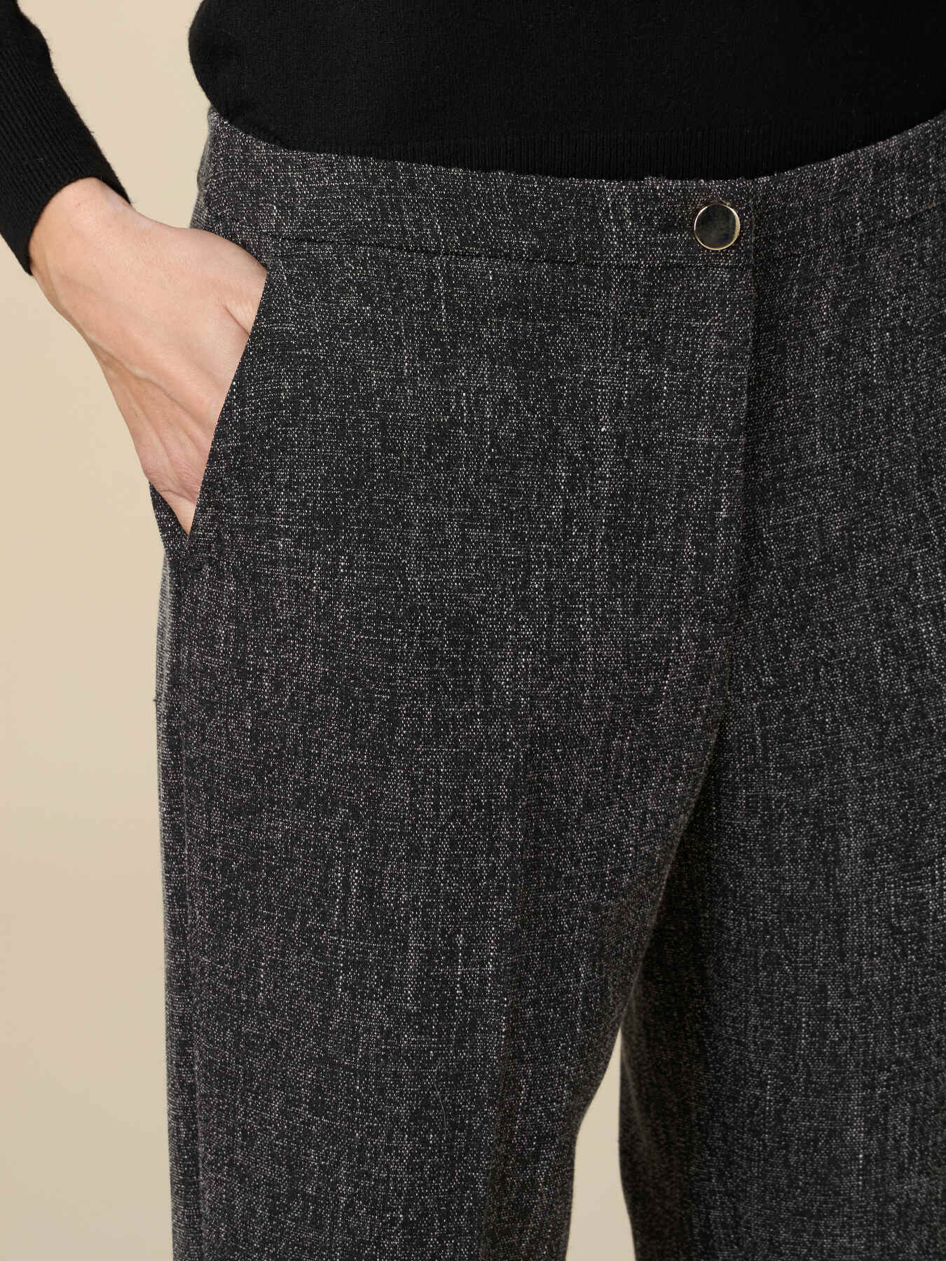 Regular viscose blend trousers image number 2