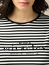 Striped T-shirt with lettering embroidery image number 2