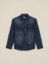 Jeanshemd-Jacke mit Kristallen image number 4
