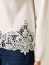 Viscose blend sweater with lace insert image number 2