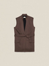 Gilet fluido misto lyocell con cintura image number 4