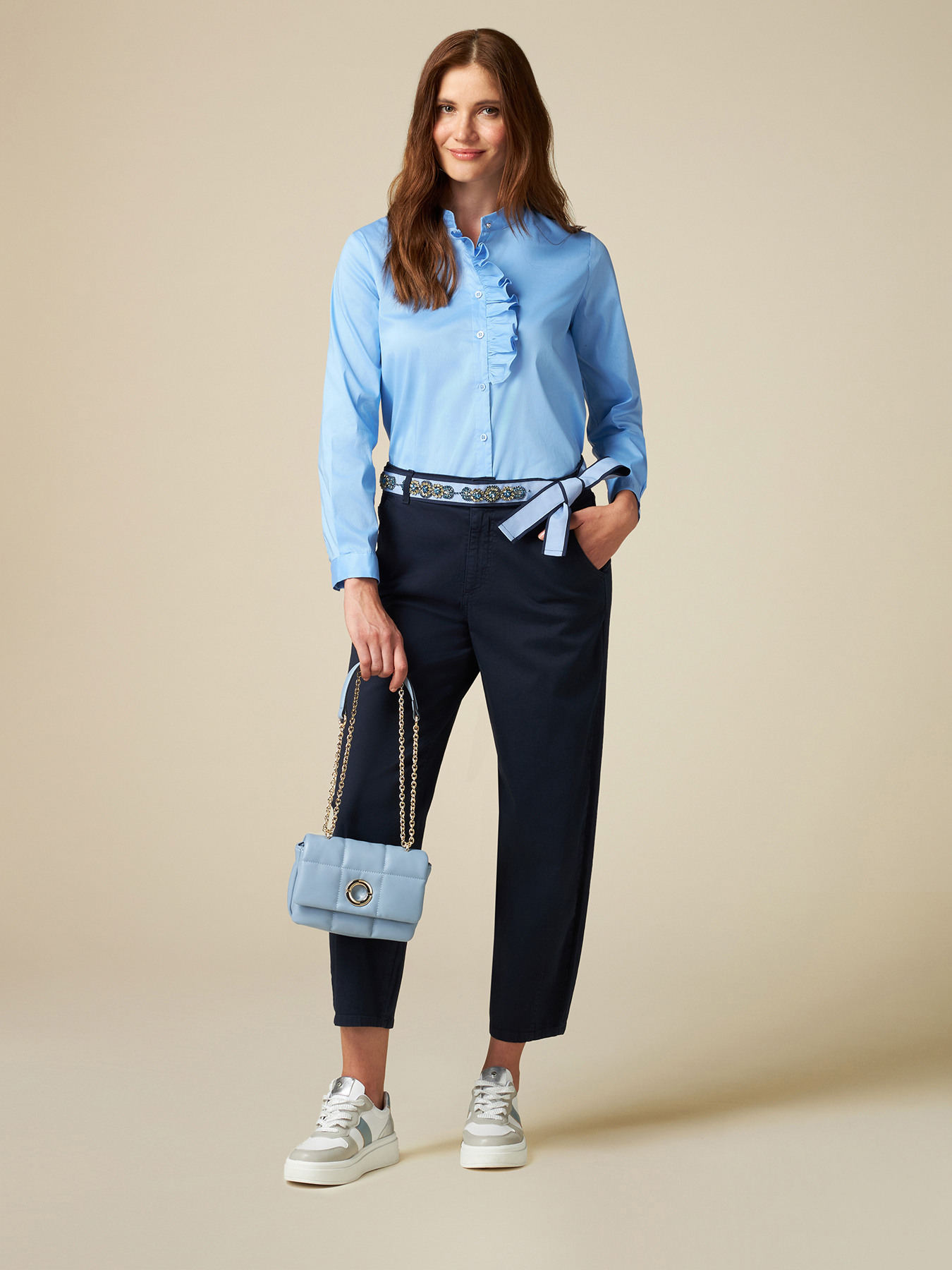 Pantalones boyfit de algod&oacute;n image number 0