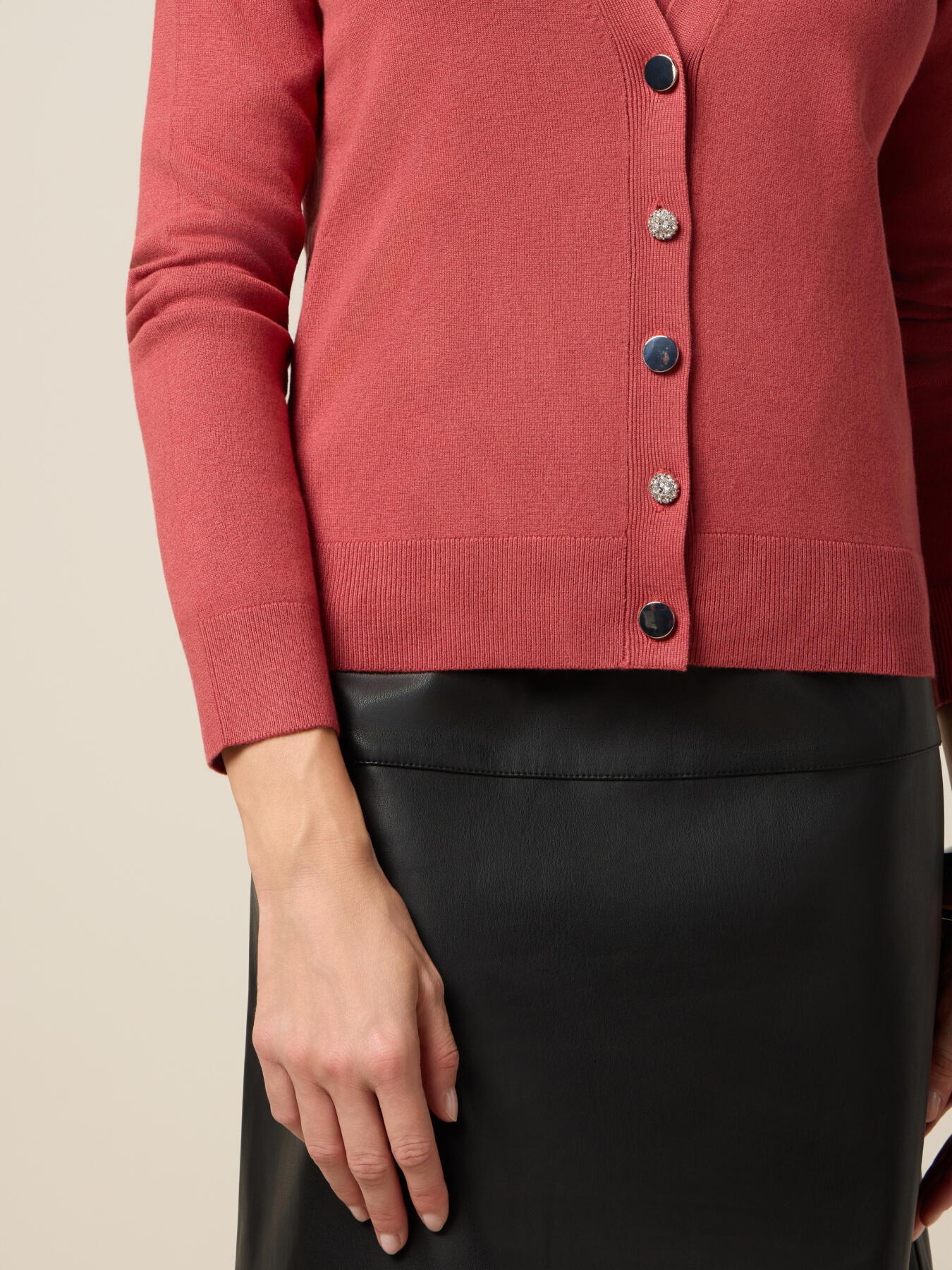 V-neck cardigan in viscose blend image number 2