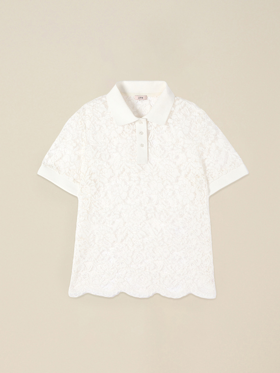 Polo-Shirt aus Spitze